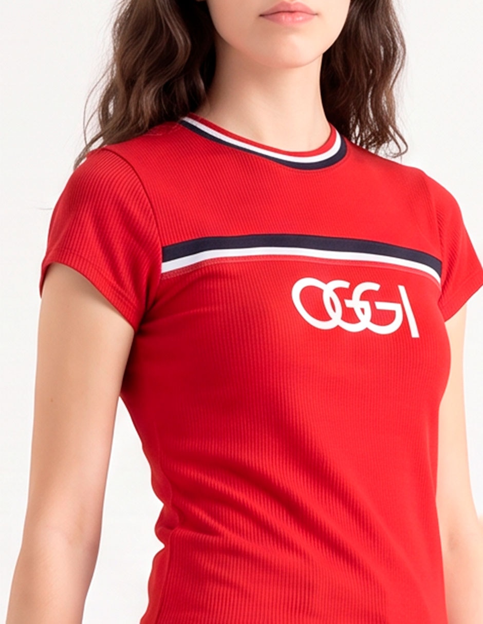 Playera manga corta cuello redondo para mujer 4