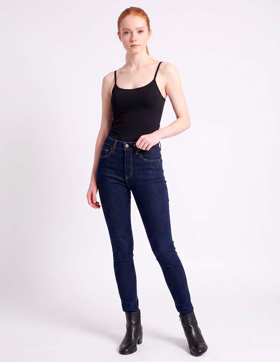 Jeans skinny corte media cintura para mujer