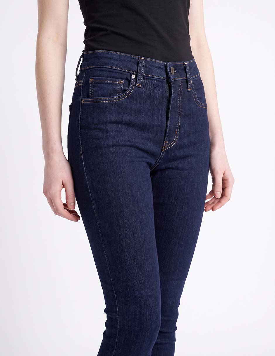 Jeans skinny corte media cintura para mujer