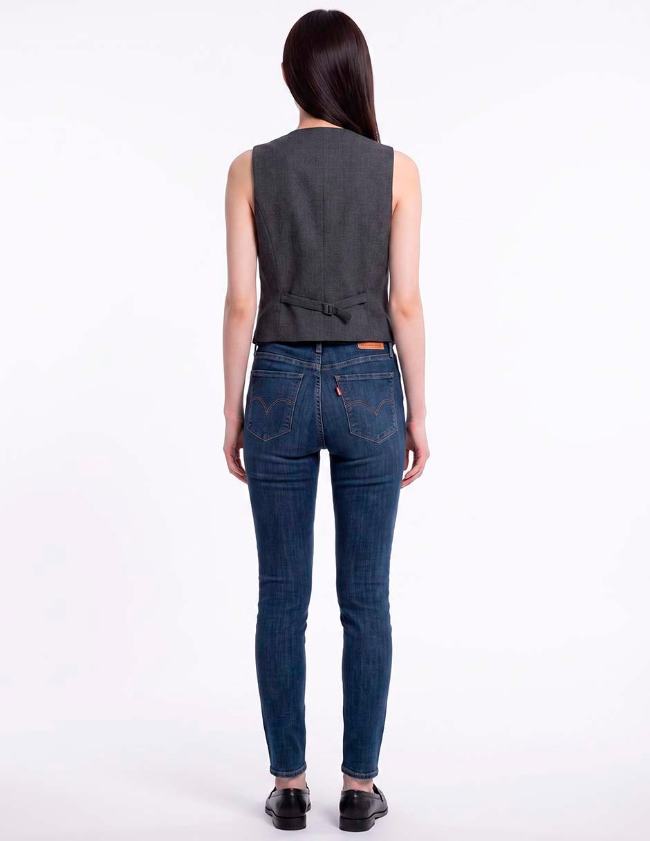 Jeans skinny corte media cintura para mujer