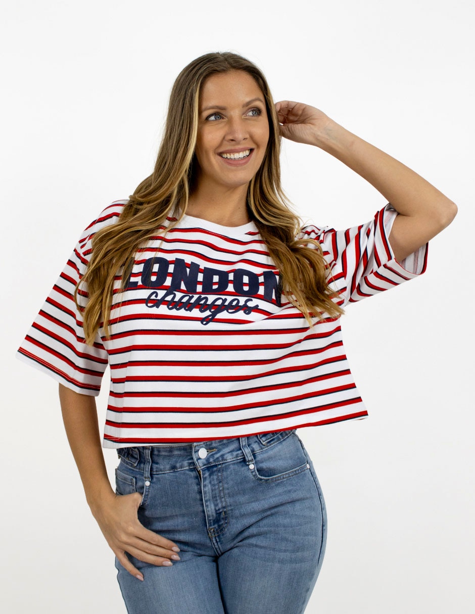 PLAYERA manga 3/4 SAILORMC cuello Redondo para mujer PLAYERA manga 3/4 SAILORMC cuello Redondo para mujer